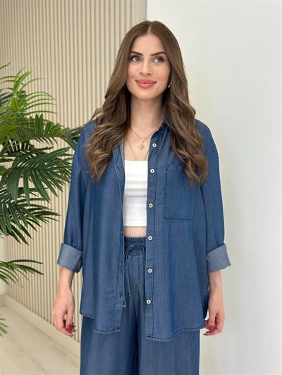 Tensel Kumaş Gömlek Pantolon Takım