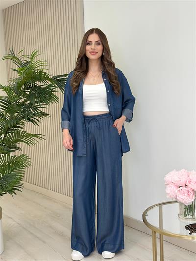 Tensel Kumaş Gömlek Pantolon Takım