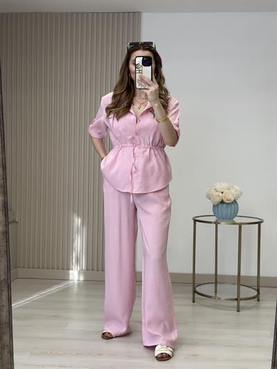 Tiril Beli Bağcıklı Takım Pembe