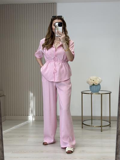 Tiril Beli Bağcıklı Takım Pembe