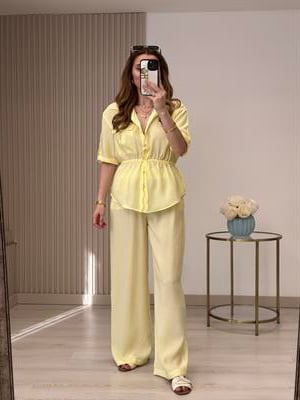 Tiril Beli Bağcıklı Takım Sarı