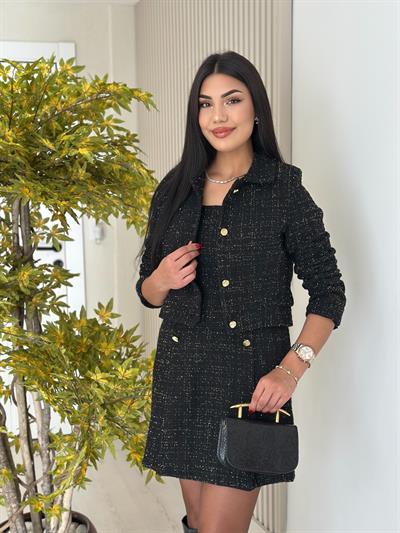 Tüvit Kumaş Ceketli Elbise Takım