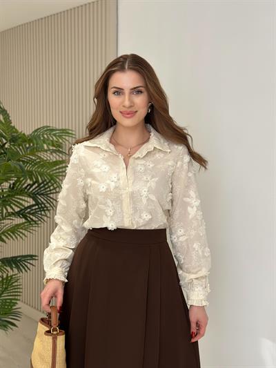 Üç Boyutlu Fisto İşlemeli Özel Üretim Gömlek 