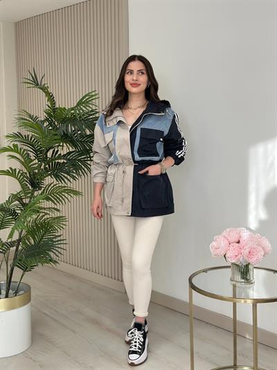 Vera Jean Detaylı Kapşonlu Yağmurluk 