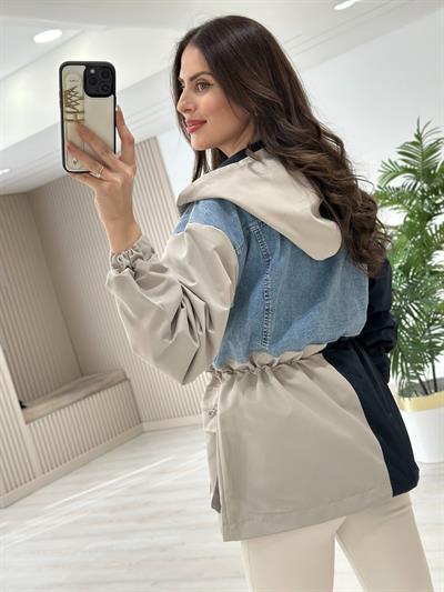 Vera Jean Detaylı Kapşonlu Yağmurluk 