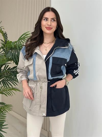 Vera Jean Detaylı Kapşonlu Yağmurluk 