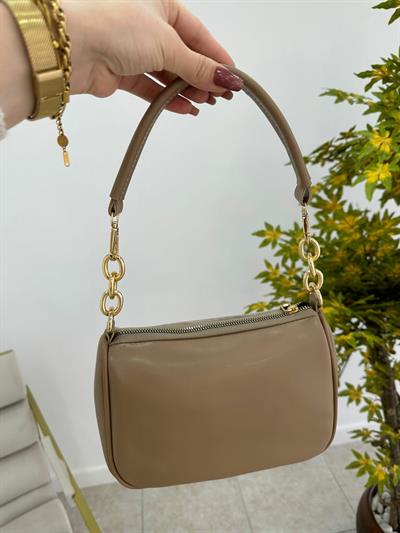 Vizon Deri Süet Detaylı Çanta