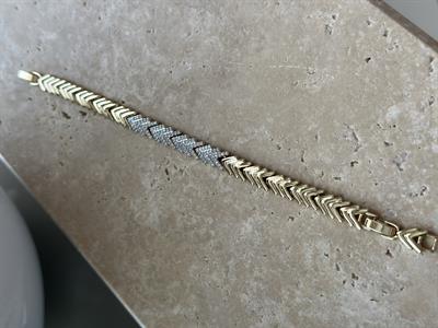Xupıng Balıksırtı Taşlı Bileklik Gold