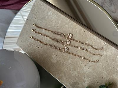 Xupıng Kalp Sallantılı Zincir Bileklik Rose Gold