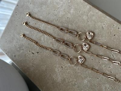 Xupıng Kalp Sallantılı Zincir Bileklik Rose Gold