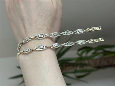 Xupıng Taşlı Bileklik Gold