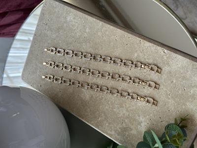Xupıng Taşlı Dikdörtgen Ayarlanabilir Kalın Bileklik Rose Gold
