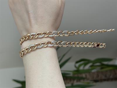 Xupıng Taşlı Halka Geçmeli Bileklik Rose Gold