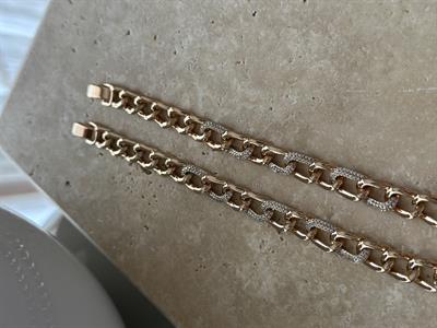 Xupıng Taşlı Halka Geçmeli Bileklik Rose Gold