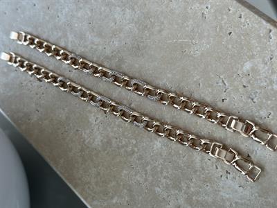 Xupıng Taşlı Halka Geçmeli Bileklik Rose Gold