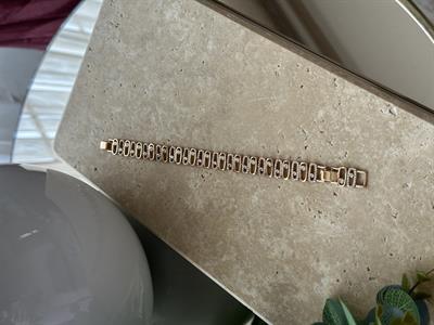 Xupıng Taşlı Rose Gold Ayarlanabilir Kalın Bileklik 