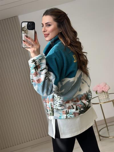 Yakası Fermuarlı Cepli Polar Sweatshirt Winter