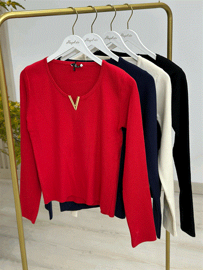 Yakası Gold Detaylı Elit Triko Lacivert