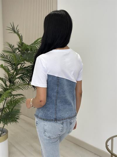 Yanı Jean Detaylı Tasarım Tshirt