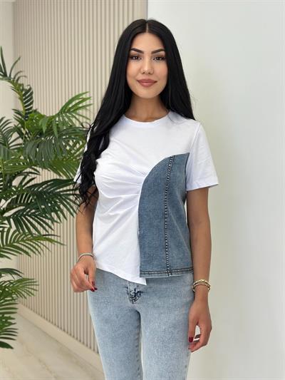 Yanı Jean Detaylı Tasarım Tshirt