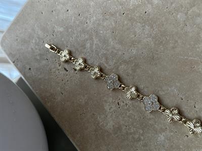 Yonca Taşlı Bileklik Gold