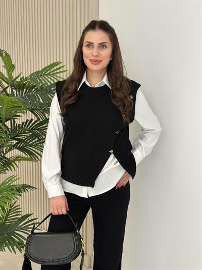 Yumoş Üçlü Takım Siyah