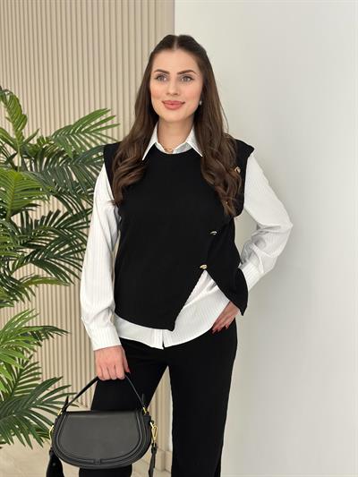 Yumoş Üçlü Takım Siyah