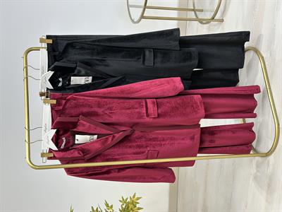 Zr Vatkalı Kadife Takım Siyah