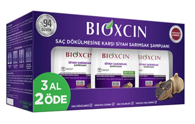 Bioxcin Saç Dökülmesine Karşı Siyah Sarımsak Şampuanı 300 ml | 3 al 2 öde
