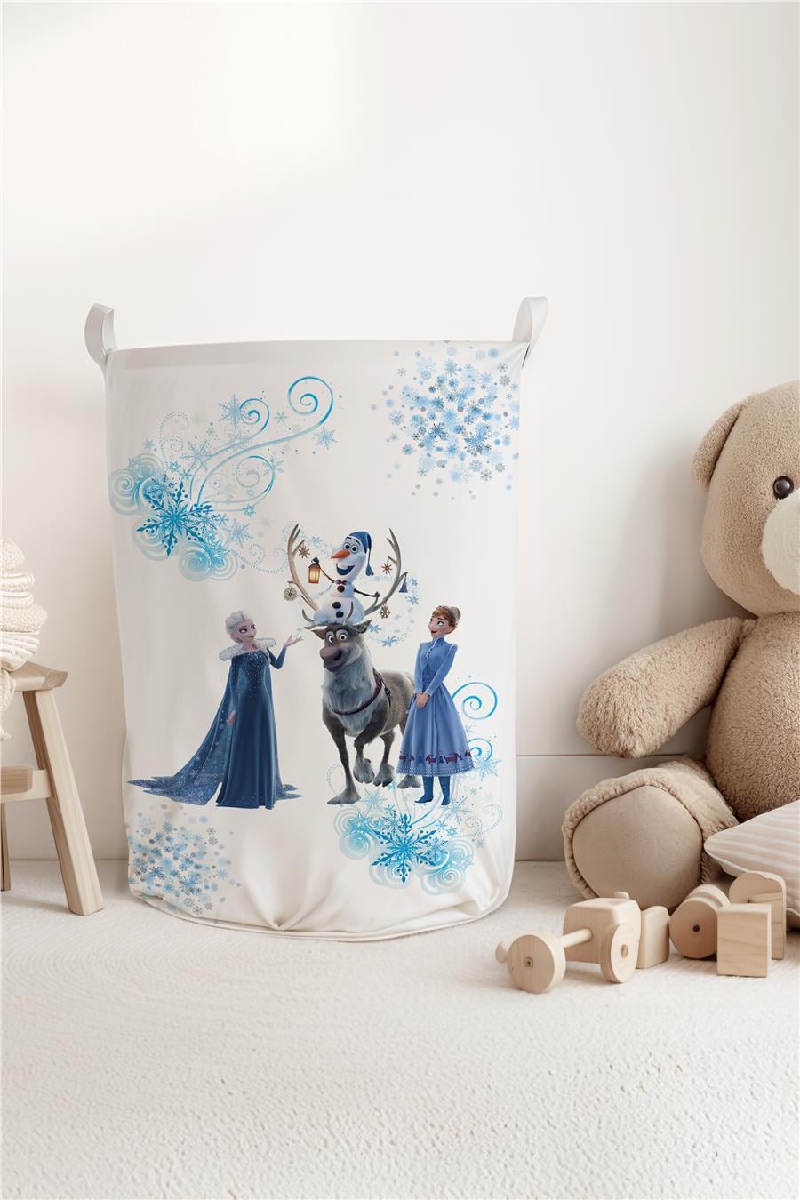 Karlar Ülkesi Elsa Desenli Çocuk ve Bebek Odası Düzenleyici Oyuncak veya Kirli Sepeti