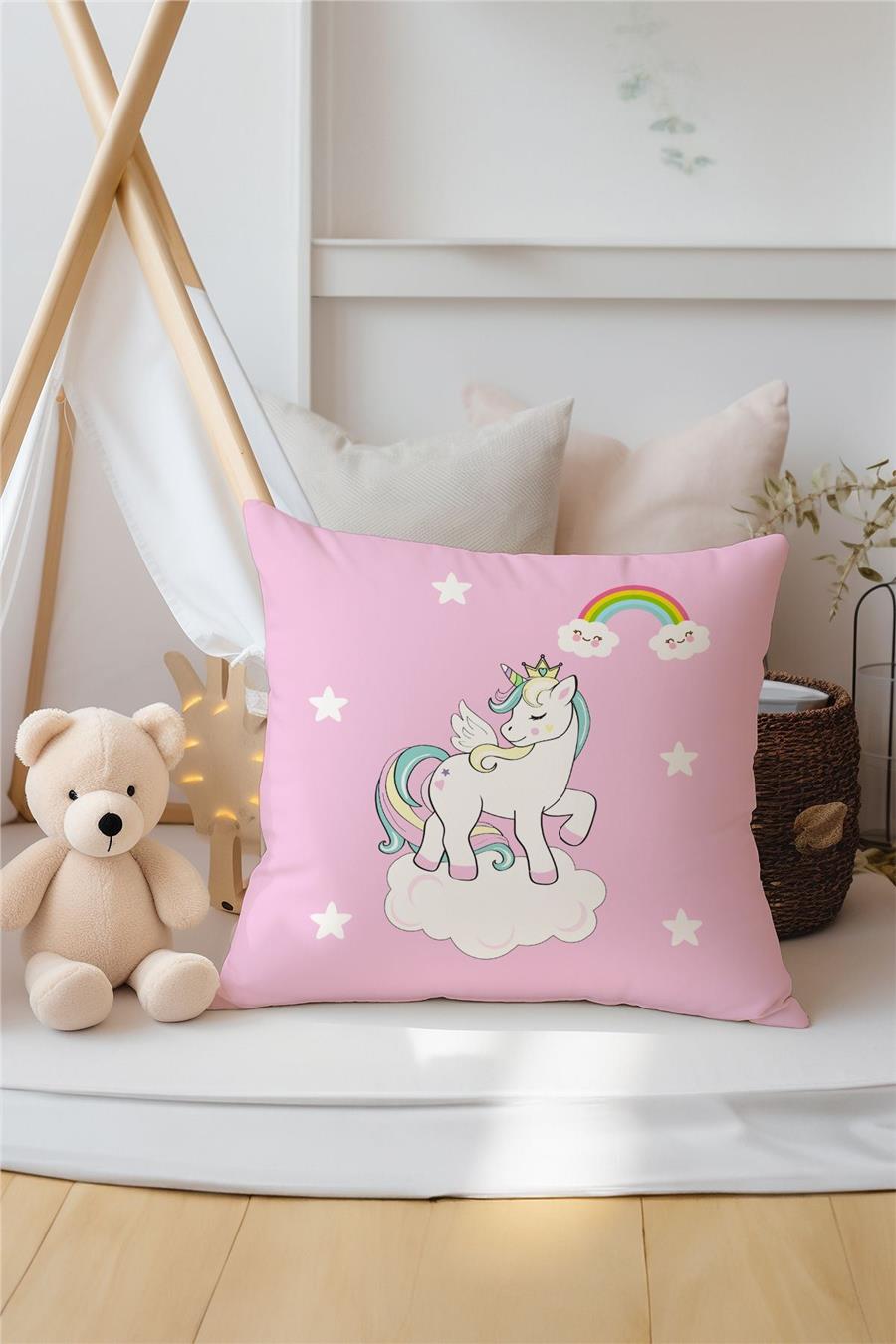 Unicorn Desenli 3’Lü Kırlent Kılıfı