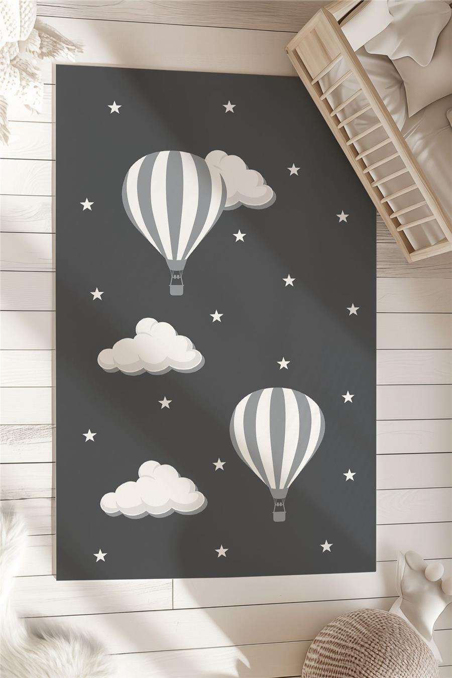 Balon Desenli Çocuk Ve Bebek Odası Dekoratif Halı Tlh-103