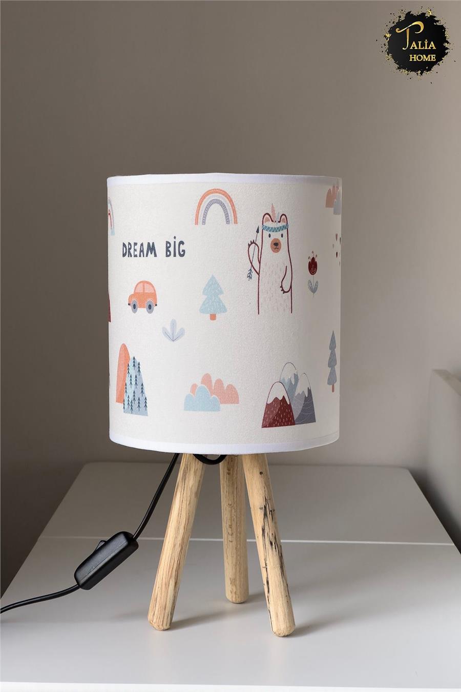 Dream Big Bulutlar Yıldızlar Desenli Çocuk Odası Abajur Masa Lambası Tlab-057
