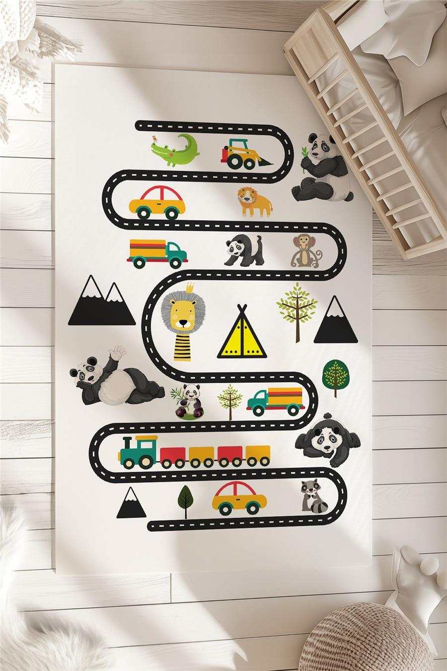 Eğitici Desenli  Çocuk Ve Bebek Odası Dekoratif Halı Tlh-225