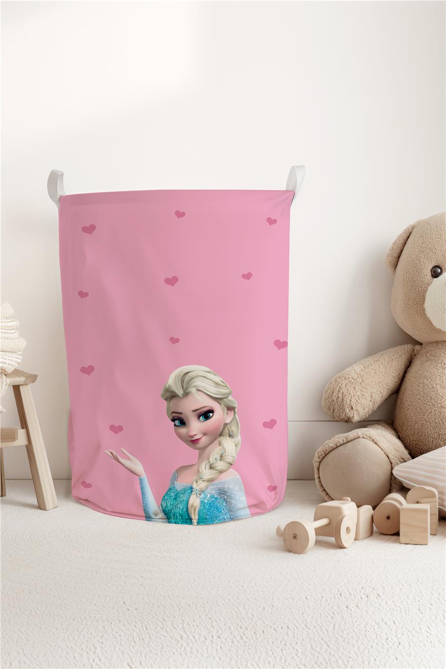 Elsa Desenli Çocuk ve Bebek Odası Düzenleyici Oyuncak veya Kirli Sepeti