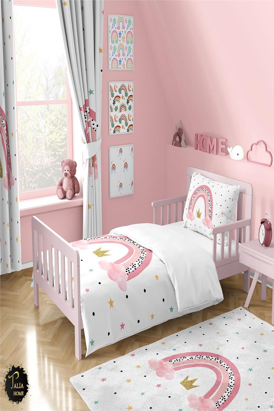 Gökkuşağı Desenli Çocuk Ve Bebek Odası Nevresim Takımı Tlan-305