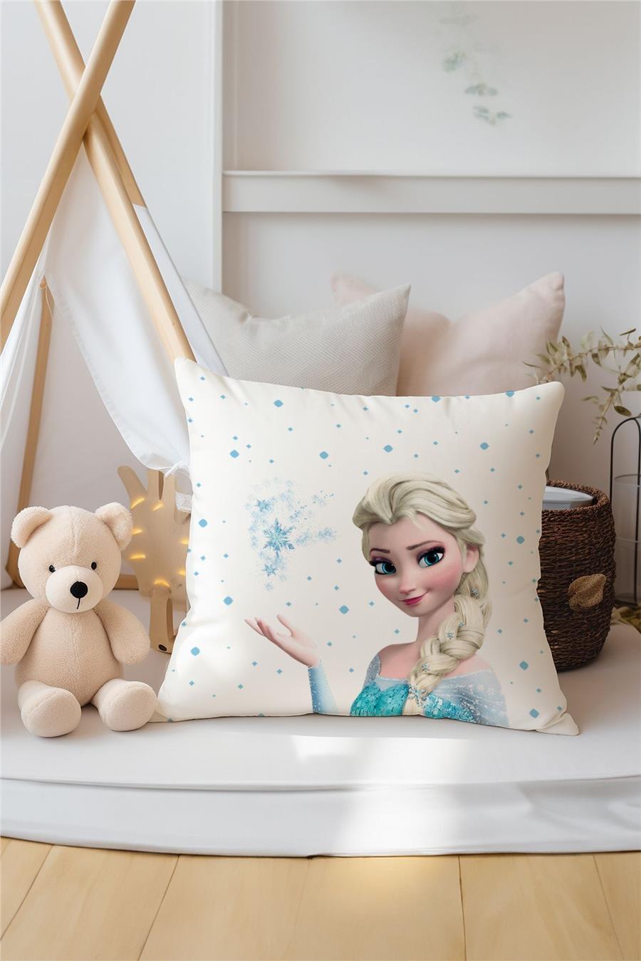 Karlar Ülkesi Elsa Desenli Çocuk Ve Bebek Odası 3'Lü Kırlent Kılıfı Tlakr-307