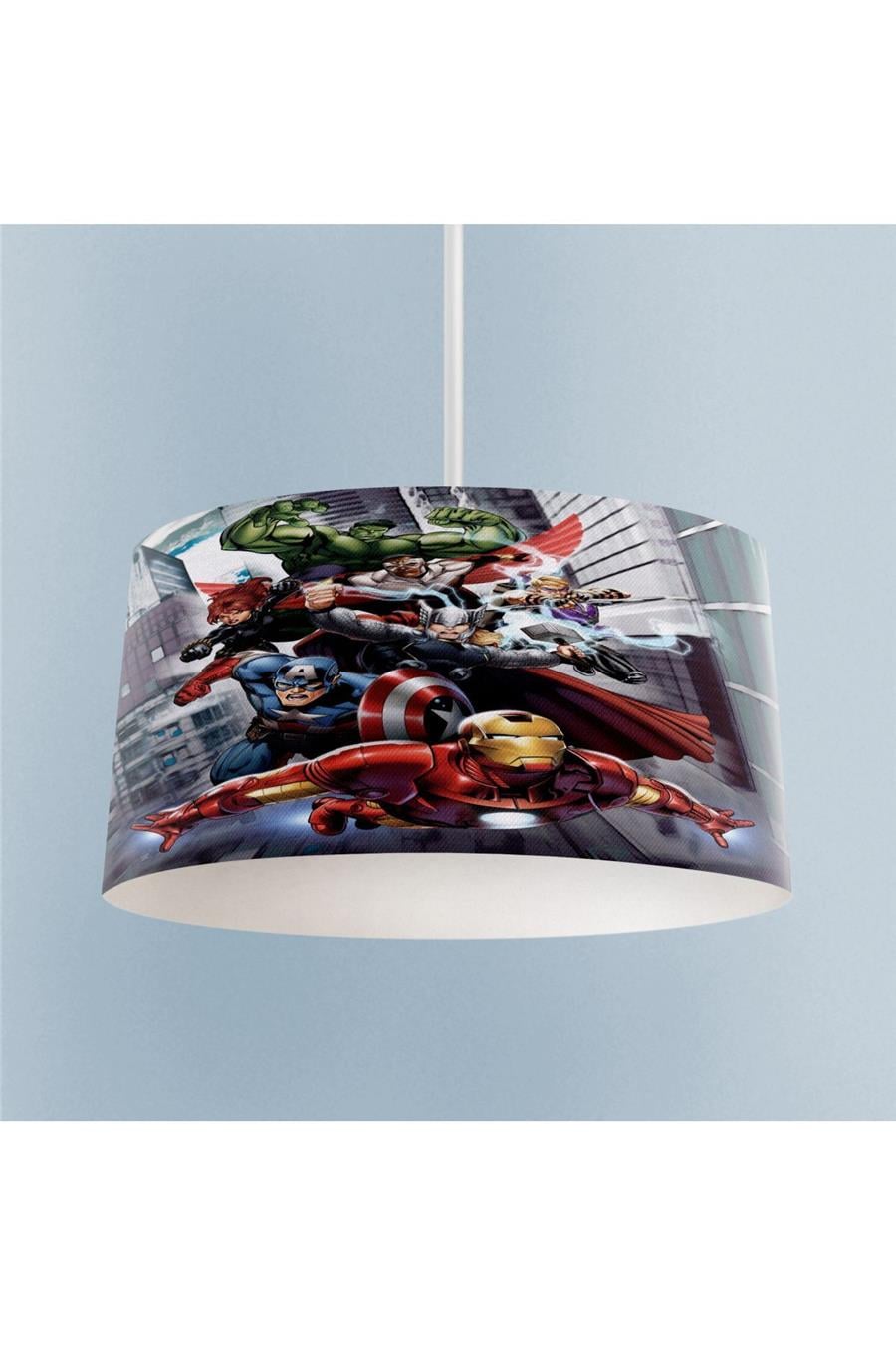 Marvel Süper Kahramanlar Desenli Çocuk Odası Sarkıt Avize Tlav-302