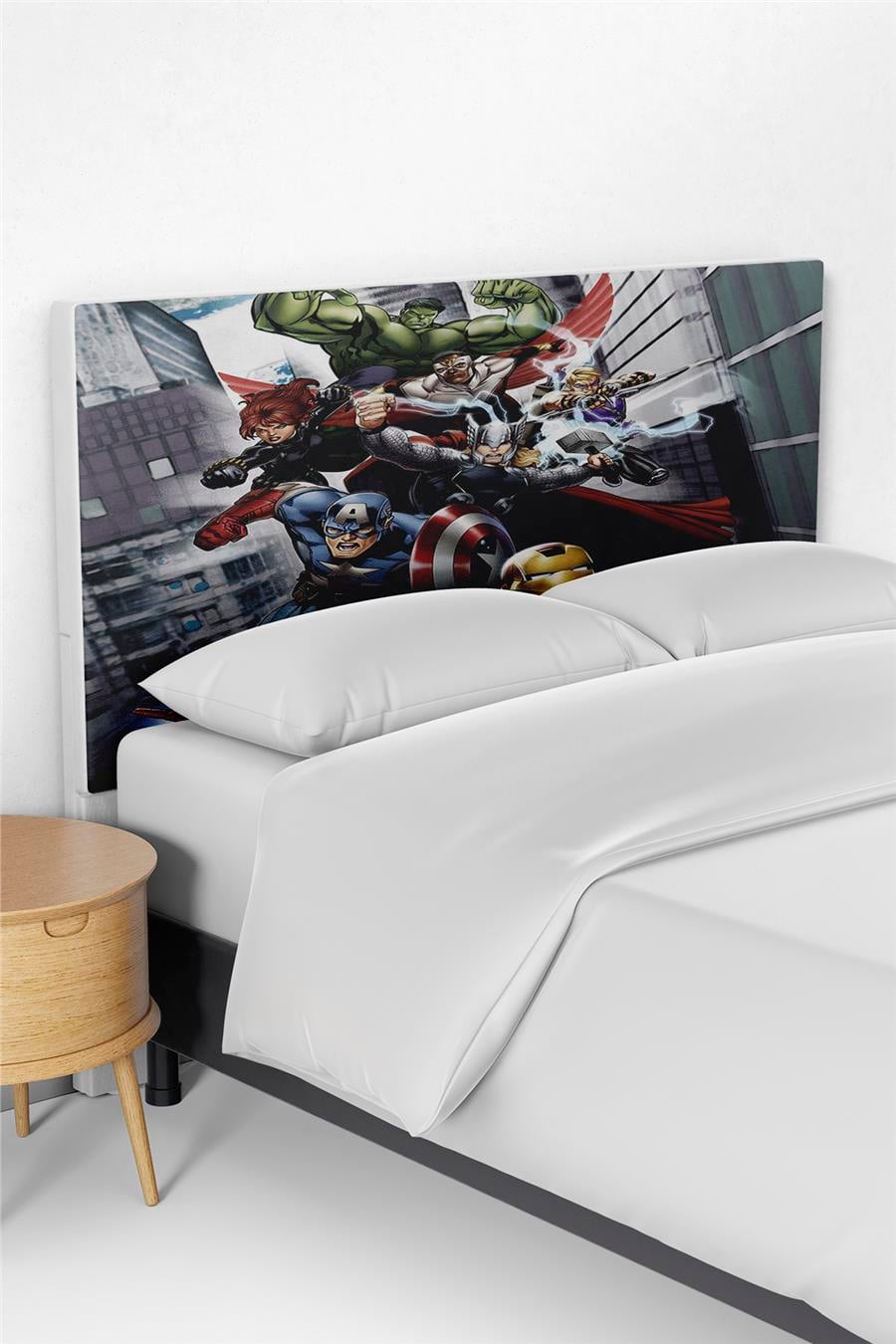 Marvel SüperKahramanlar Desenli Çocuk Yatak Baza Başlık Kılıfı TLABK-302