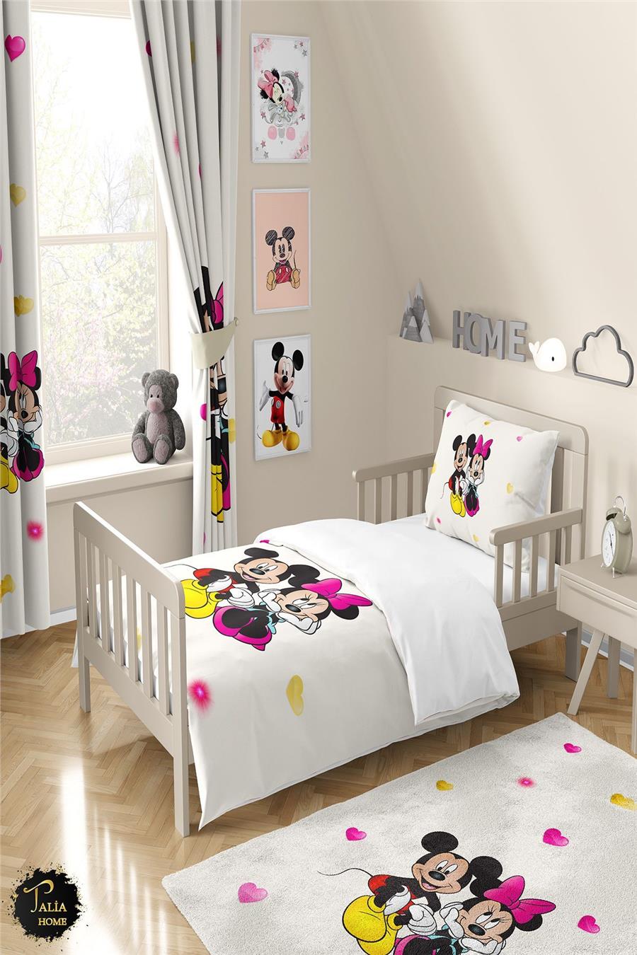 Mickey Mouse Desenli Çocuk Odası Nevresim Takımı Tlan-112