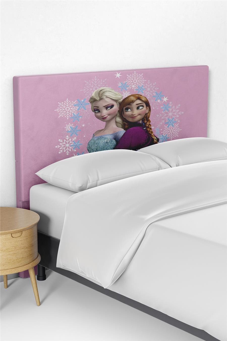 Pembe Elsa Anna Desenli Çocuk Odası Yatak Baza Başlık Kılıfı Tlabk-153