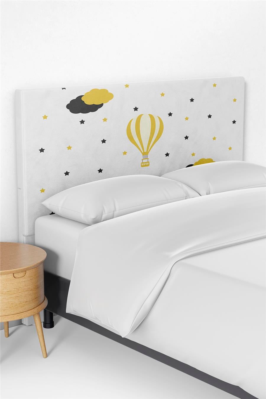 Sarı Uçan Balon Desenli Yatak Baza Başlık Kılıfı TLABK-127