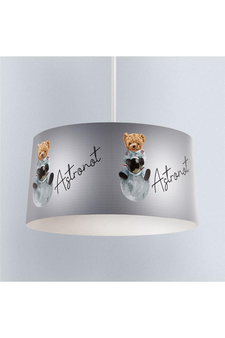Sevimli Ayı Astronot Desenli Çocuk Odası Sarkıt Avize Tlav-316