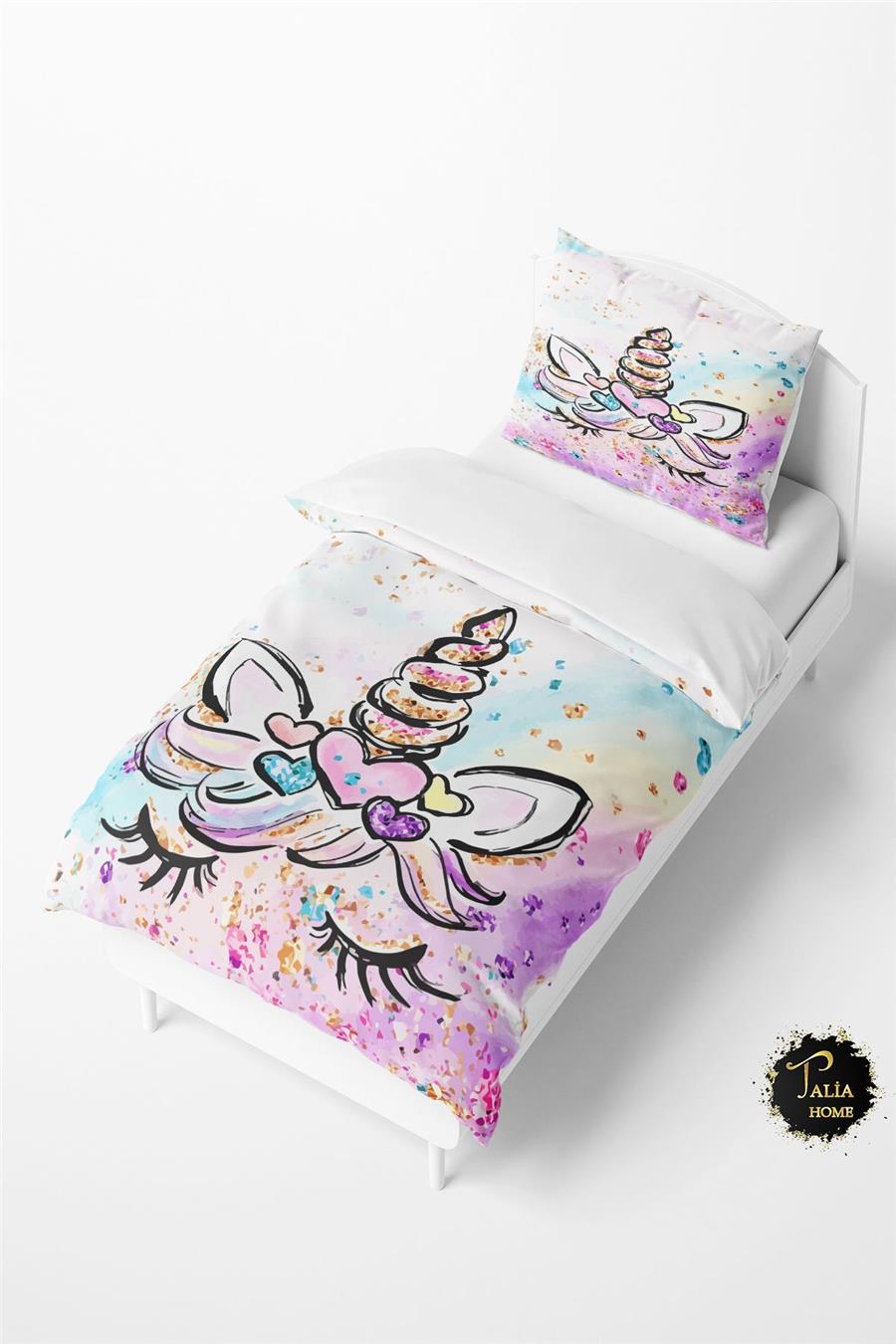 Unicorn Desen Bebek Ve Çocuk Nevresim Takımı Tlan-191