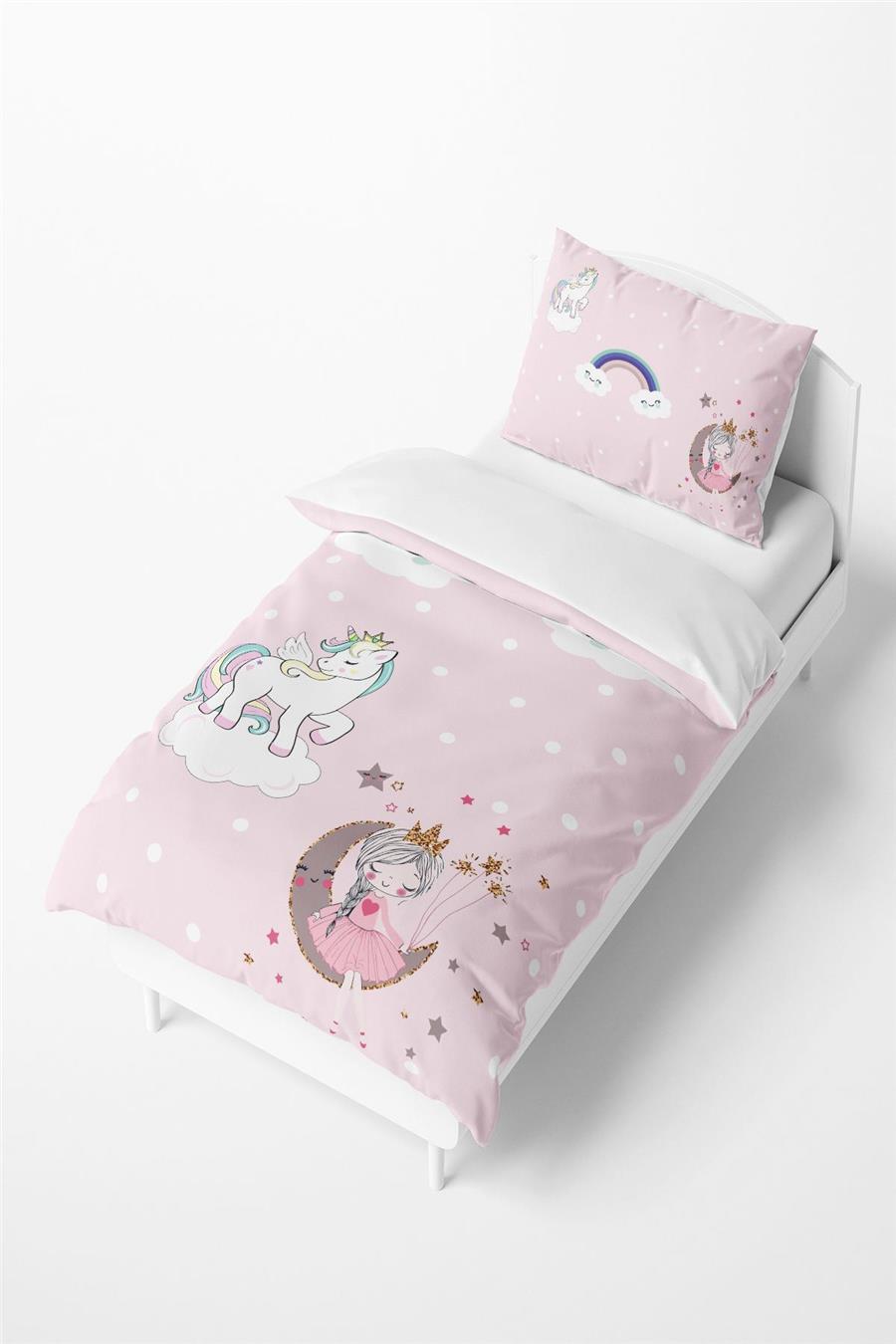Unicorn'Lu Prenses'Li Desenli Çocuk Ve Bebek Nevresim Takımı Tlan-281