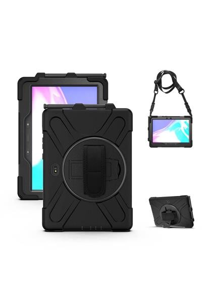 Test Ürünü - Galaxy Tab Active Pro 10.1 T540 Kılıf Defender Standlı Zırh Yüksek Korumalı Askılı Silikon Kılıf