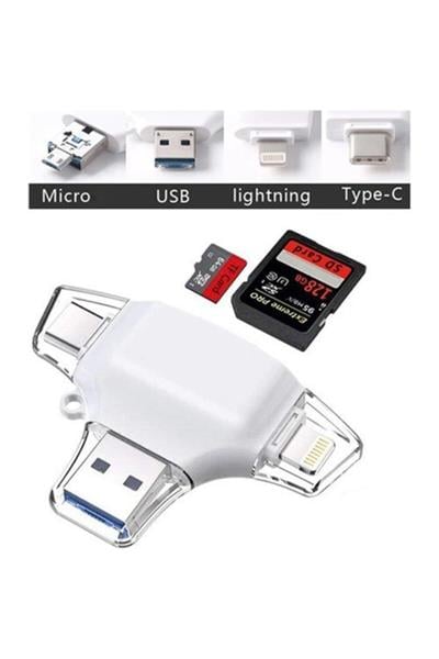 Test Ürünü - Lightning Usb Type-c Micro To Sd Tf Kart Okuyucu Çevirici Hub Adapter