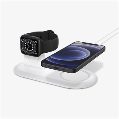 Test Ürünü - MagFit iPhone & Apple Watch için Stand Dock Şarj Ünitesi Duo 2in1 White