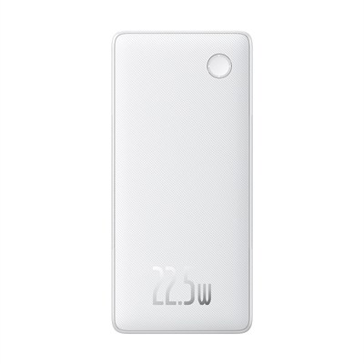 Baseus Airpow Lite 10.000mAh 22.5W PD 4 Çıkışlı Dahili USB-C ve Lightning Çift Kablolu Hızlı Şarj Powerbank - Beyaz