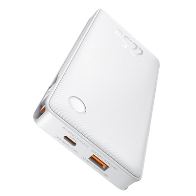 Baseus Airpow Lite 10.000mAh 22.5W PD 4 Çıkışlı Dahili USB-C ve Lightning Çift Kablolu Hızlı Şarj Powerbank - Beyaz